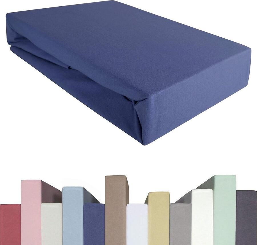 Premium kwaliteit Jersey Katoen Hoeslaken voor boxspringbed tot 40 cm hoge matrassen zware 190 g m² 90 x 200 90 x 210 100 x 200 100 x 220 cm Bosbessen Kleur matrasovertrek