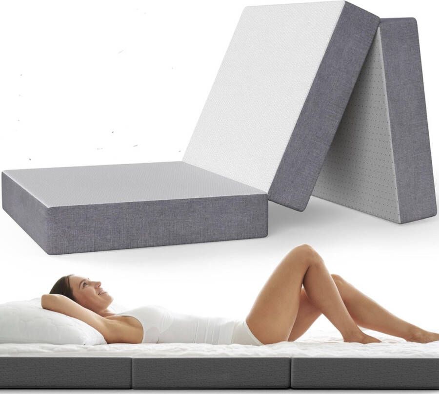 DYNMC you Premium Logeermatras Modern Vouwmatras incl. draagtas met memory foam zachte OEKO-TEX hoes Perfect als comfortabel matras gastenmatras opklapbed reismatras