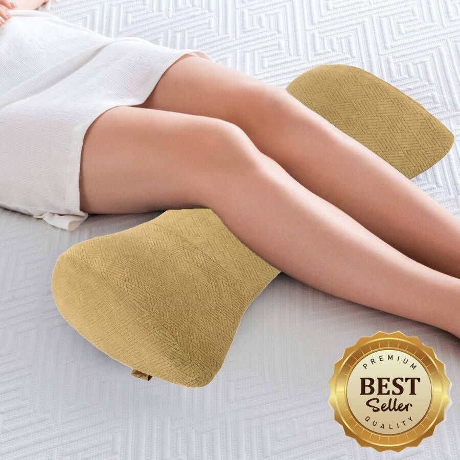 Premium Lumbaal Steunkussen •Taille Ondersteuning Slaapkussen voor bed • Geheugenschuim Onderrug Steunkussen voor slapen kantoorstoel autostoel • Gebruikvoor Onderrug Knieën Benen Voeten in Vrijwel Elke Positie • Lumbar Support Pillow