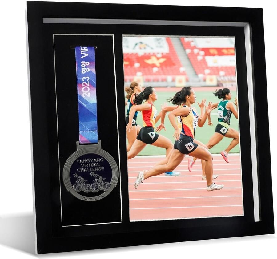 Premium Medaille Display Case Houten Vitrine voor Medailles en Foto's 1 stuk 13x13 inch