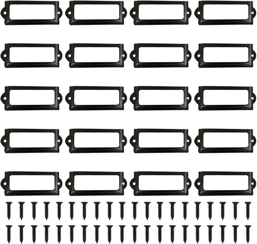 Allecto plus Metalen Label Houder 20 Stuks 83 X 32mm Plank Archiefkast