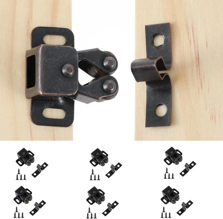 Premium Meubelsnapper Kastdeur Rolsnapper (6 stuks) Kast Ball Catch Kastsluiting Kledingkast Deur latch Vangdeur Deursnapper voor Kasten