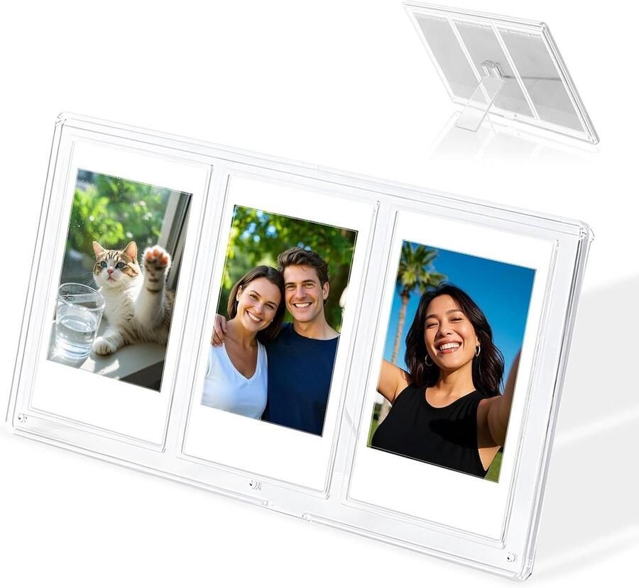 Premium Mini Fotolijst voor 2x3 Films Heldere Tafel Fotolijst voor Instant Mini Foto's Decoratieve Fotolijst met 3 Rasters
