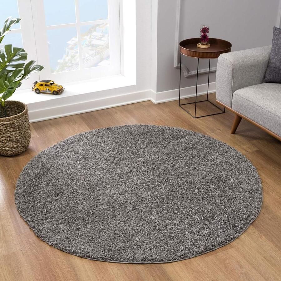 Premium oppervlaktetapijt Öko-Tex gecertificeerd effen grijs 120 cm voor woonkamer hal kinderkamer babykamer