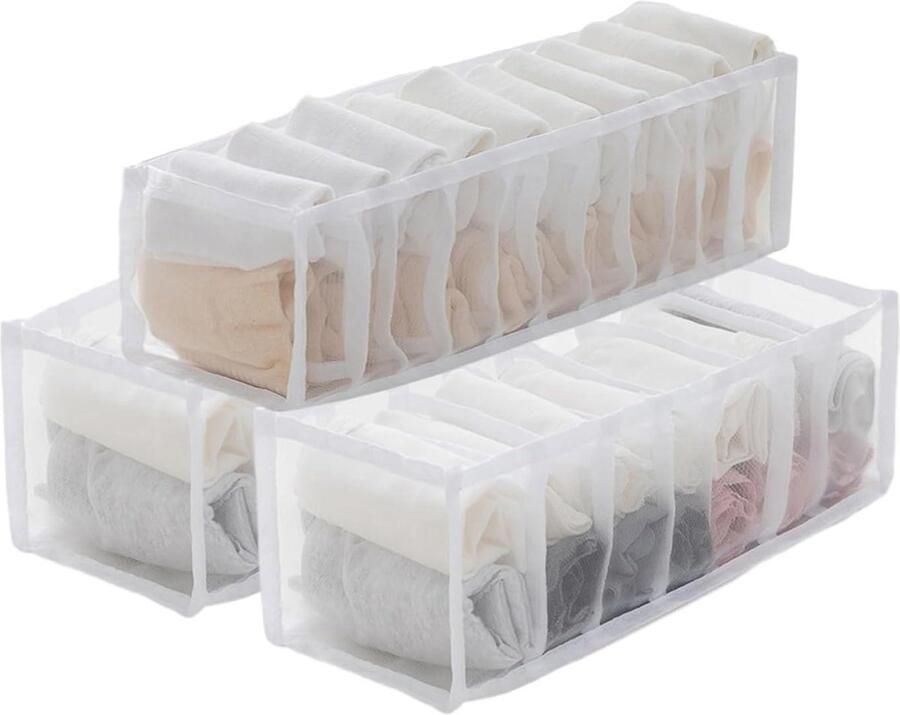 Nordivar Opvouwbare Lade Organizer Kledingopbergdoos Sokken Ondergoed Panty's Opbergdoos (3 stuks)