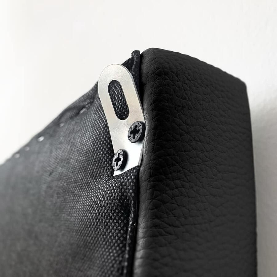 Premium Padded Headboard Upholstery Mailan High Quality Faux Leather Black Wood 130 x 60 cm Bed 120