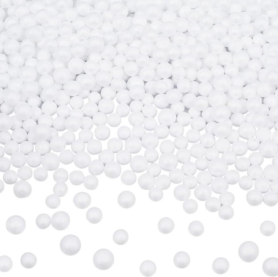 Premium Schuimkralen 28G Witte Schuimbal Kralen 7-9mm DIY Knutselen Polystyreen Vaasvuller Zitzak Vulling voor Kunst Ambachten Bruiloft Vakantie Decoratie