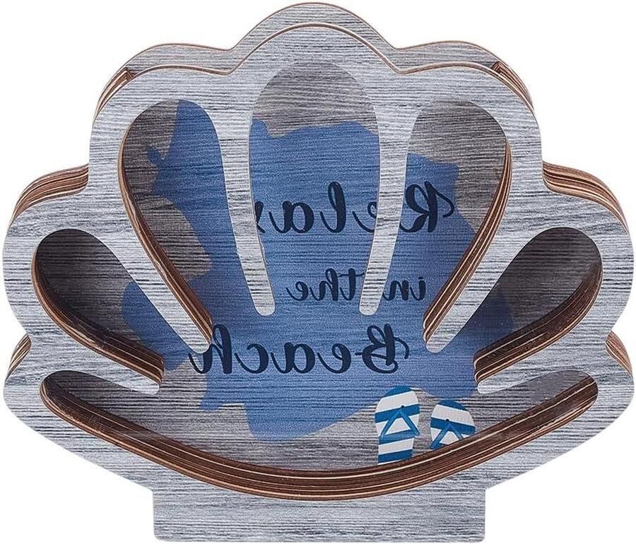 Premium Seashell Display Box Houten Schelp Vitrine met Acryl Venster en Opbergdoos Sea Shell Houder voor Schelpen en Zee Decor