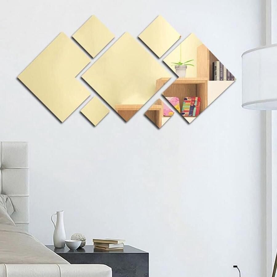 Premium Spiegel Muurstickers Set Acryl Decoratie voor Thuis Grote Verwijderbare Doe-het-zelf Muurstickers Woonkamer Slaapkamer Bank Achtergrond Decoratie