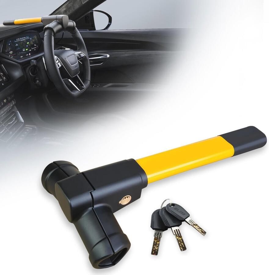 Premium T-Bar Stuurslot Verbeterde Voertuigbeveiliging met Universele Pasvorm en Drie Sleutels