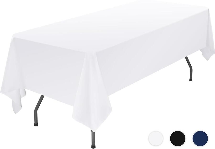 Premium tafelkleed vlekbestendig 1 stuk wit 100% polyester 152 x 250 cm