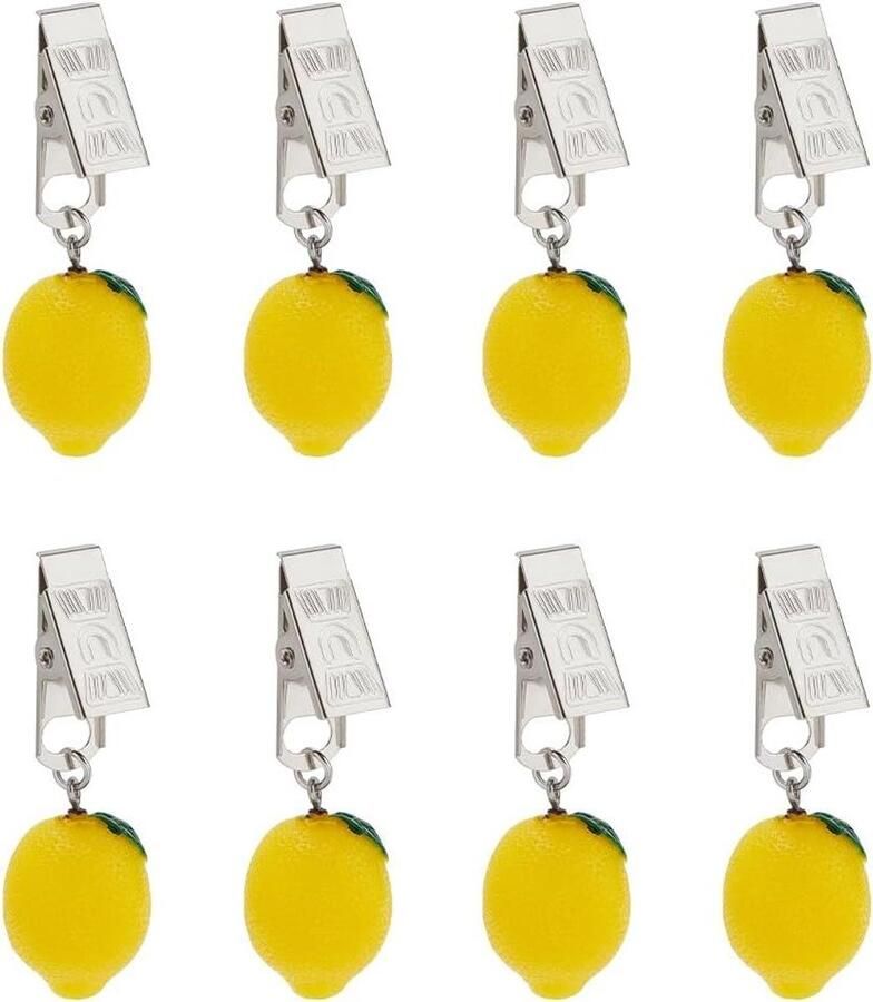 Allecto plus Tafelkleedgewichten Set van 8 Voor picknicktafels en feestjes Zomerse bruiloften Lemmetvormig `nipje voor tafelkleden` Metaal