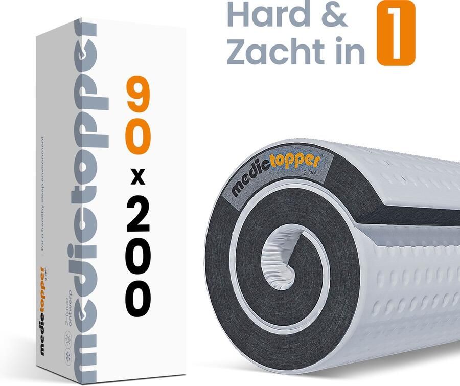 MedicTopper Premium Topper Matras 90x200 cm Traagschuim Topper Top Matras 90 x 200 x 8 Matrastopper Topmatras & Oplegmatras Verkoelende Topdekmatras & Topmatrassen Topping Matelas voor Boxspring Bed Afritsbaar & Wasbaar 30 Dagen Proefslapen - Foto 3