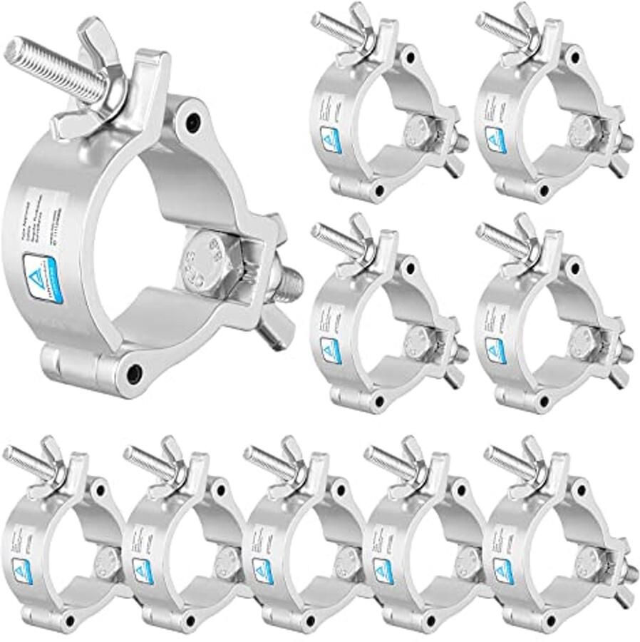 Premium Traversenklemmen voor Podiumverlichting 10 Stuks 50 mm Geschikt voor 48-52 mm Buizen 100 kg Draagkracht