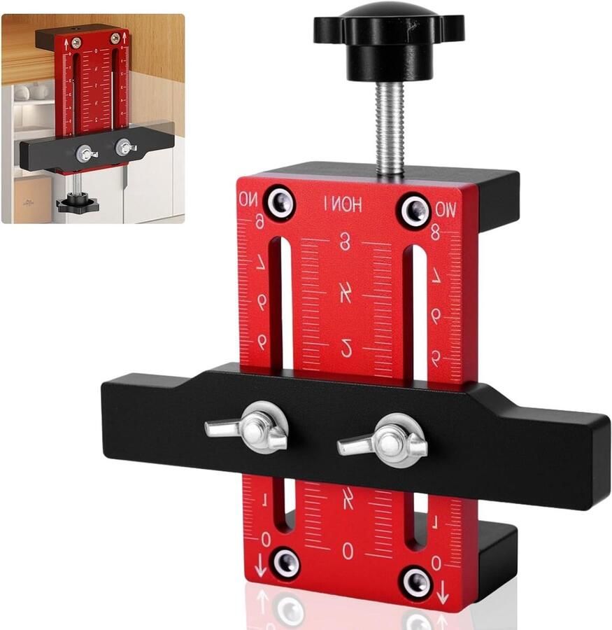 Premium Verstelbare kastdeurinstallatiepositie van aluminiumlegering voor snelle montage (geschikt voor 10-60 mm dikke houten planken)