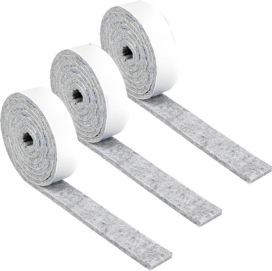 Premium Viltglijders Zelfklevend Set van 3 rollen van 100 x 2 cm Bescherming voor meubels en houten vloeren Antislip Eigenschap