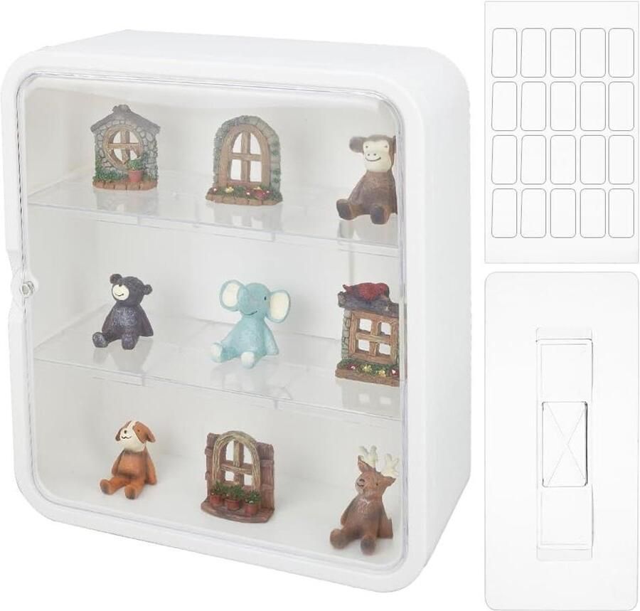 Premium Vitrine Organizer voor Actiefiguren 11 x 26 x 30 cm Transparant Wandgemonteerd
