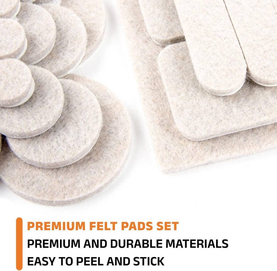 Premium Vloerglijders Vilten Meubeldoppen Medium Set met 7 Verschillende Maten Dopjes Stoelpoten Vloerbeschermers Viltjes Stoelen Zelfklevende Vilten Stoelpootbeschermers