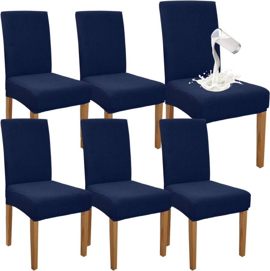 Premium waterdichte stoelhoezen voor eetkamerstoelen set van 6 elastische hoge achterkant stoelhoezen voor eetkamer afneembare stoelbescherming voor keuken feest hotel (set van 6