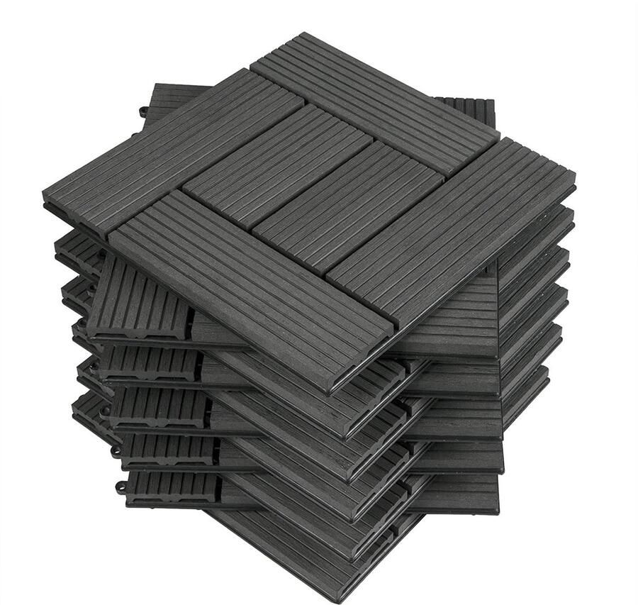 Rootz Living Rootz Premium WPC-kliktegels Buitenvloeren Dektegels Duurzaam weerbestendig eenvoudige installatie 30 cm x 30 cm x 2 cm