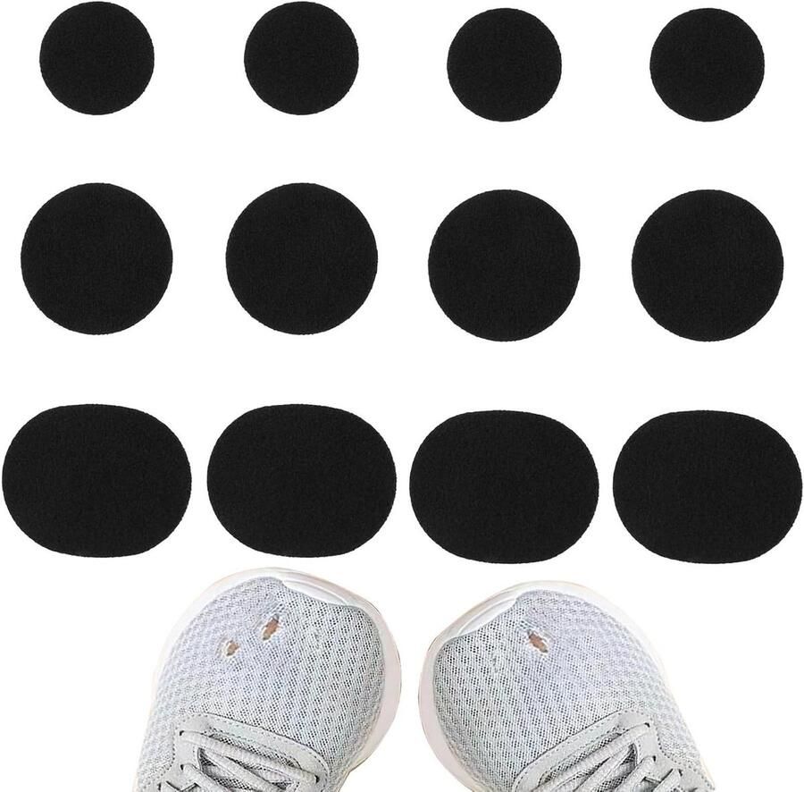 Premium Zelfklevende Reparatiepatches voor Gymschoenen en Kleding Set van 12 Stuks Ronde Patches Schoen- en Hielreparatie Bescherming tegen Schoengaten Eenvoudig in Gebruik