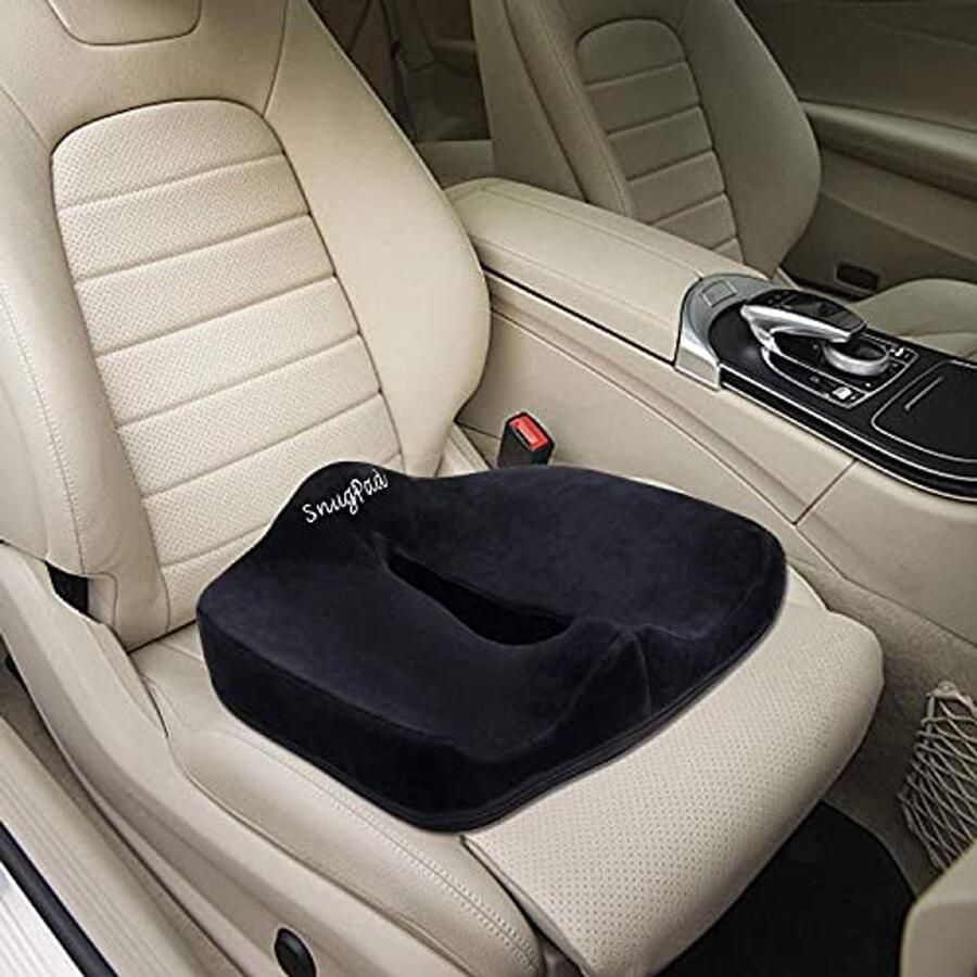 Premium zitkussen van traagschuim voor ischias staartbeen en rugpijnverlichting – orthopedisch zitkussen voor bureaustoel auto vrachtwagen rolstoel met antislip bodem