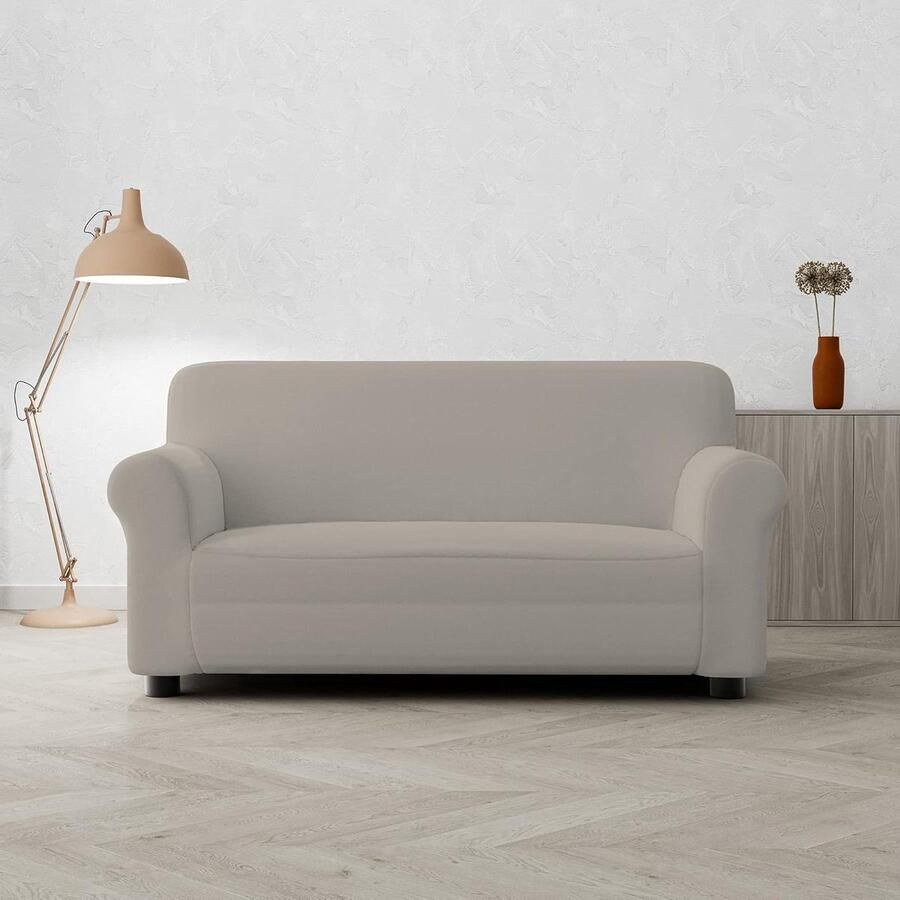 PreTTY bankovertrek bi-elastisch taupe geschikt voor 2-zitsbank