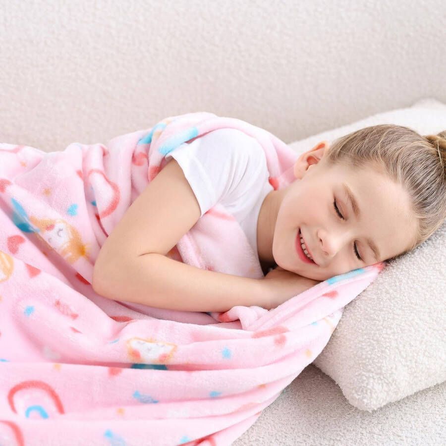 Prinsessendeken voor meisjes kinderdeken voor jongens en meisjes zacht behaaglijk flanel deken voor bank bed Kerstmis verjaardagscadeau cadeau voor kinderen 130 x 150 cm