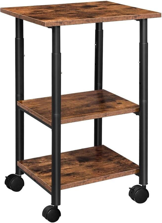 Trankielo Verstelbare Printertafel op Wielen – Compact en Ruimtebesparend – Kantoor en Thuisgebruik – Duurzame Constructie 48 5 x 40 x 67 cm