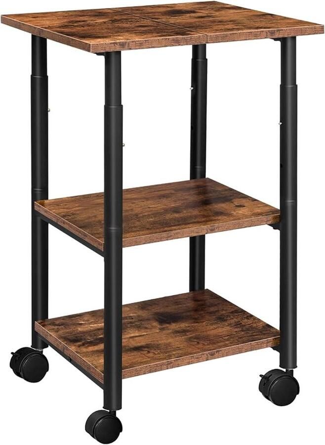 Printertafel EBF03PS01 3-niveaus wagen met verstelbare hoogte (48 5x40x67 cm)