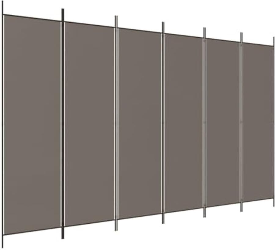 Privacy Screen 6-Panel 300 x 220 cm Room Divider in Anthracite Fabric