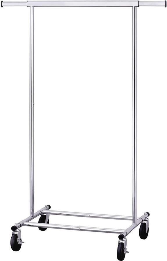 Professioneel Extra Sterk Kledingrek Mobiel Inklapbaar en Verstelbaar Kleren Rek Op Wielen Tot 100 KG Belastbaar