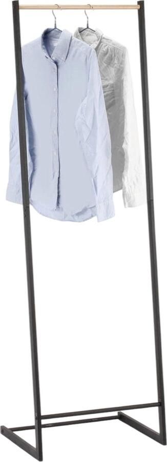 Professioneel Kledingrek (METAAL) Zwart Hout 160 cm 1 Stang(en) Single Garderoberek Totale draagkracht 40kg Hoogwaardige Kwaliteit