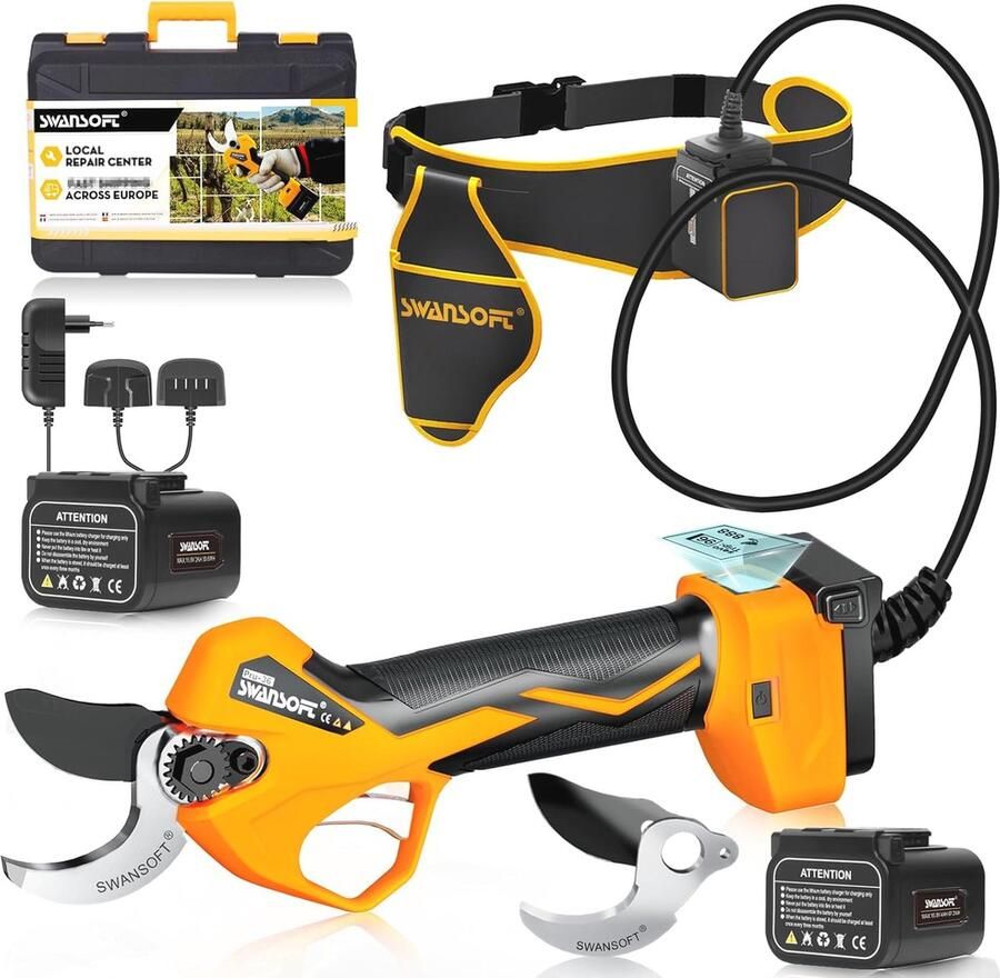 Professionele elektrische snoeischaar 36 mm Draadloze snoeischaar met lange batterijduur voor tuinieren