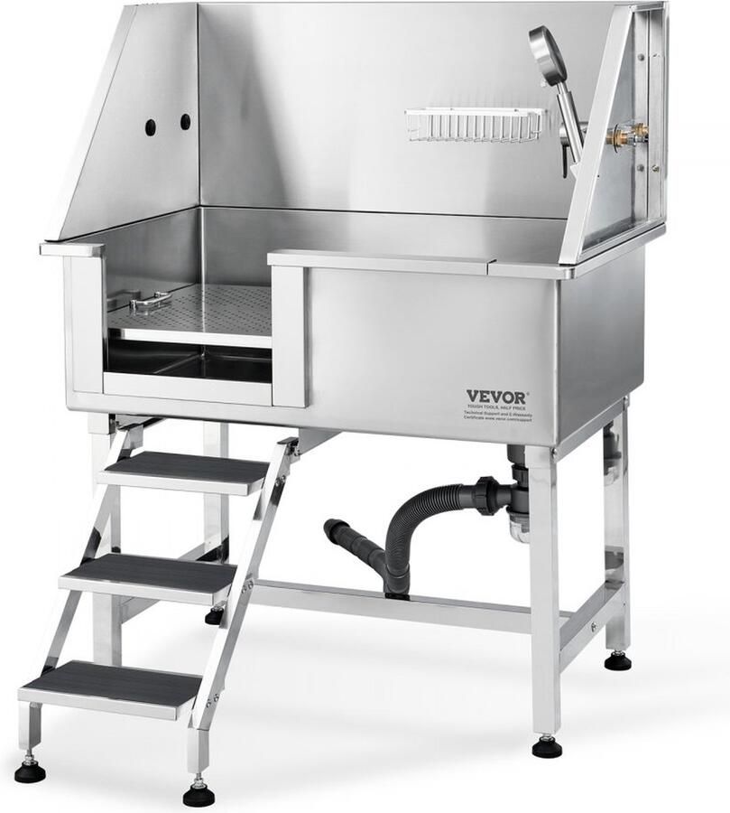 Dakta Verzorgingstafel 985x615x1662mm Scheertafel RVS Hondenverzorgingstafel 150kg Laadvermogen Kaptafel Hond Opvouwbare Huisdieren Verzorgingstafel 914 4x609 6mm Desktop Ideaal voor Baden Trimmen Drogen Borstelen - Foto 3