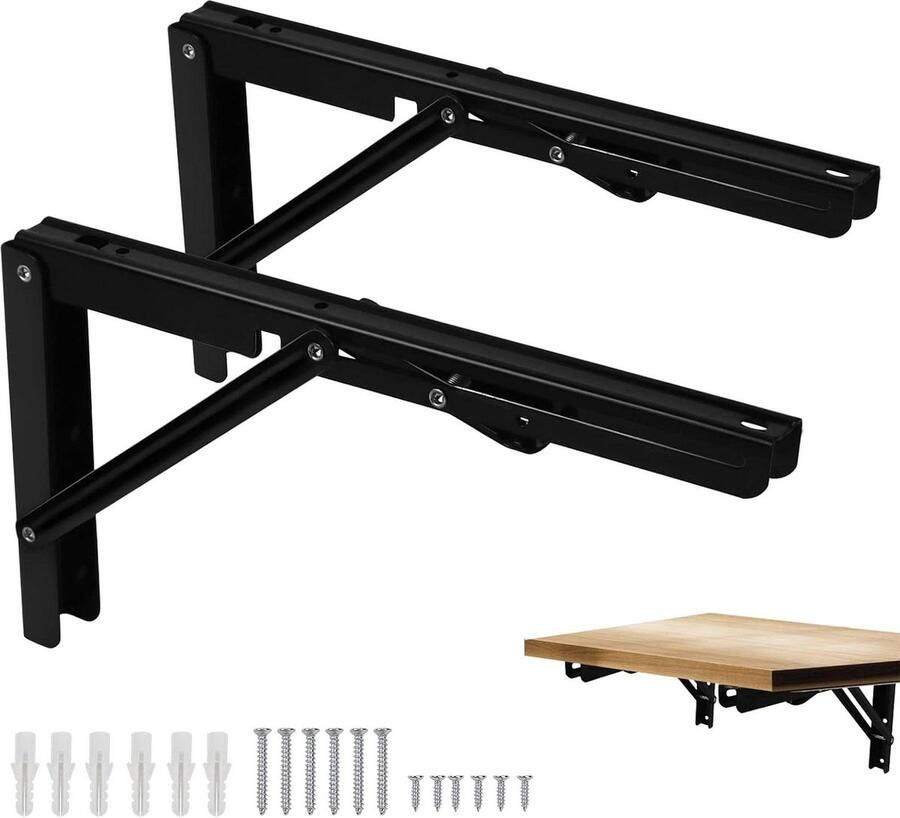 Professionele klapconsole 300 mm 2 stuks zware belasting klapplankhouders voor zware lasten draagkracht 50 kg klaptafel wandmontage