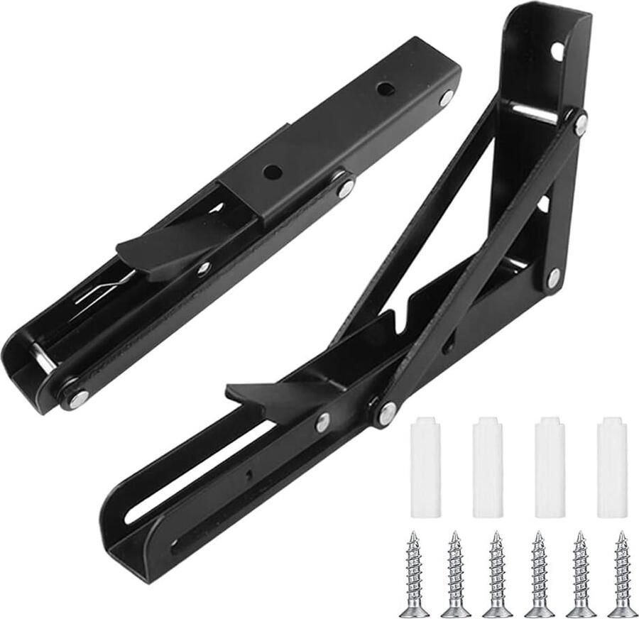 Professionele klapconsole zwaar belastbaar roestvrij staal klapconsole tafel plankhouders plankdrager voor banken en planken (20 cm 2 stuks)