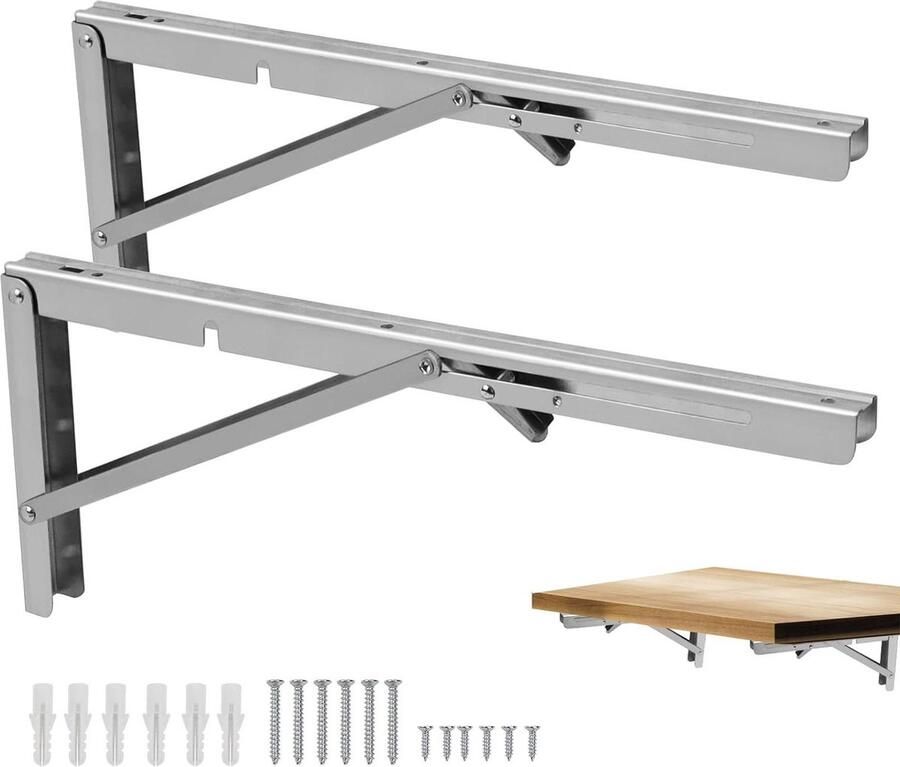 Professionele klapconsole zware belasting 400 mm 2 stuks klapconsole wand wandrek plankondersteuning klem doe-het-zelf houder ruimtebesparende klaptafel wandmontage montagebeugels klaptafel wandmontage