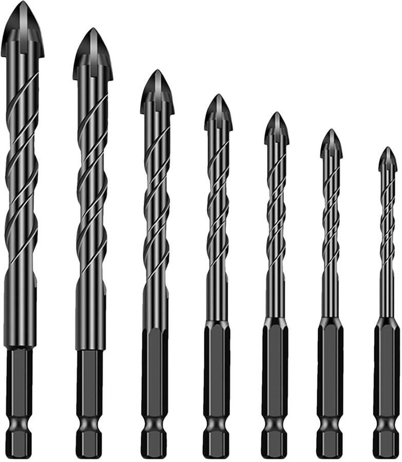 Professionele tegelboor- cementboor voor betonnen bakstenen muren- boor met stalen punt en hardmetalen boorset voor tegels- beton- bakstenen muren- glas en cement