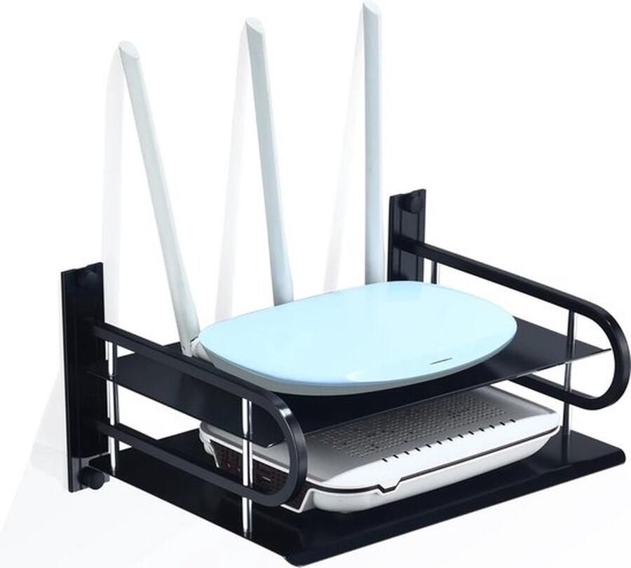 Projector wandrek routerplank kabelboxen houder multimedia wandstandaard voor AV-ontvanger versterker dvd-speler Blu-ray-speler videorecorder luidsprekers (2 lagen klein)