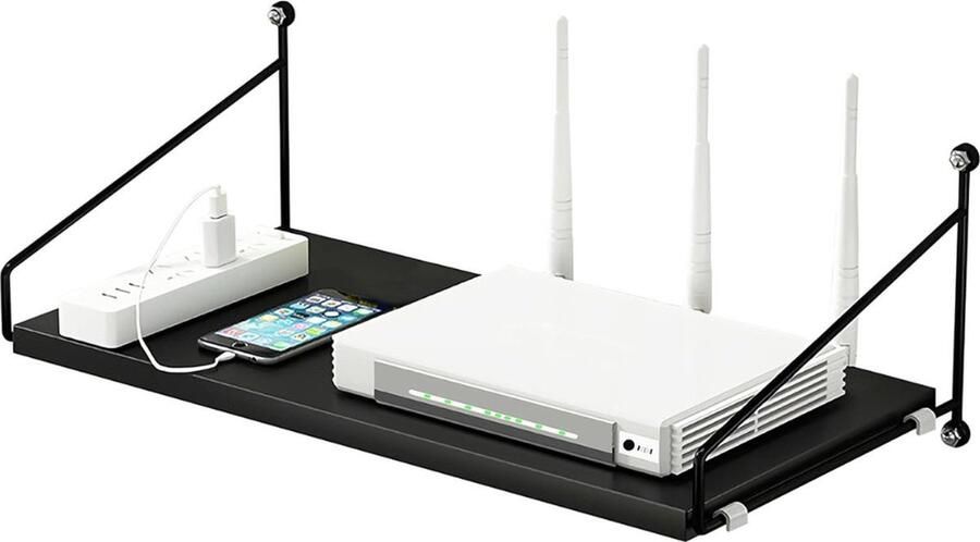 Projectorplank wandplank voor router dvd-speler ontvanger tv-box planken voor muren zwevende houten plank zwart