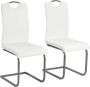 Prolenta Premium Eetkamerstoelen 2 st kunstleer wit Fauteuil Fauteuils - Thumbnail 2