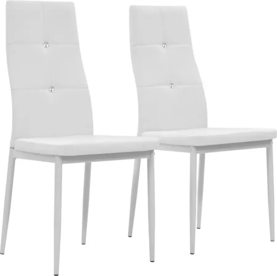 Prolenta Premium Eetkamerstoelen 2 st kunstleer wit Fauteuil Fauteuils