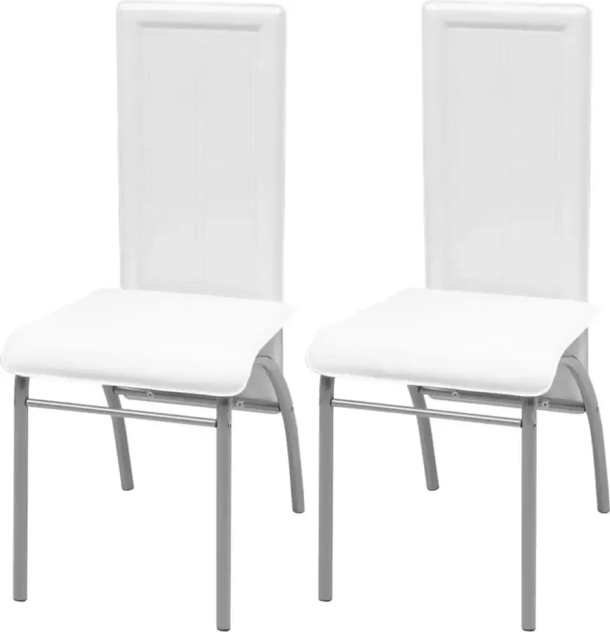 Prolenta Premium Eetkamerstoelen 2 st kunstleer wit Fauteuil Fauteuils