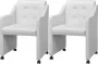 Prolenta Premium Eetkamerstoelen 2 st kunstleer wit Fauteuil Fauteuils - Thumbnail 1