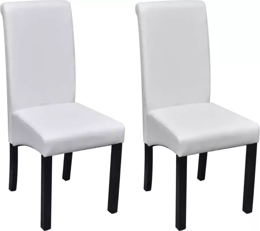 Prolenta Premium Eetkamerstoelen 2 st kunstleer wit Fauteuil Fauteuils