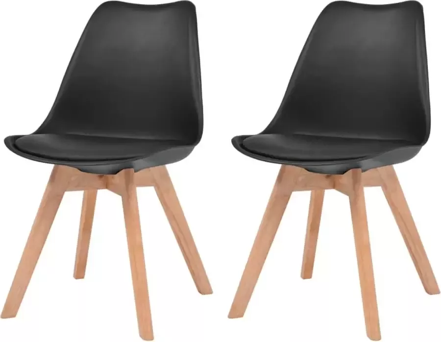 Prolenta Premium Eetkamerstoelen 2 st kunstleer zwart Fauteuil Fauteuils