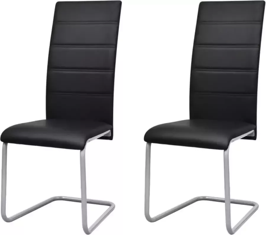 Prolenta Premium Eetkamerstoelen 2 st kunstleer zwart Fauteuil Fauteuils