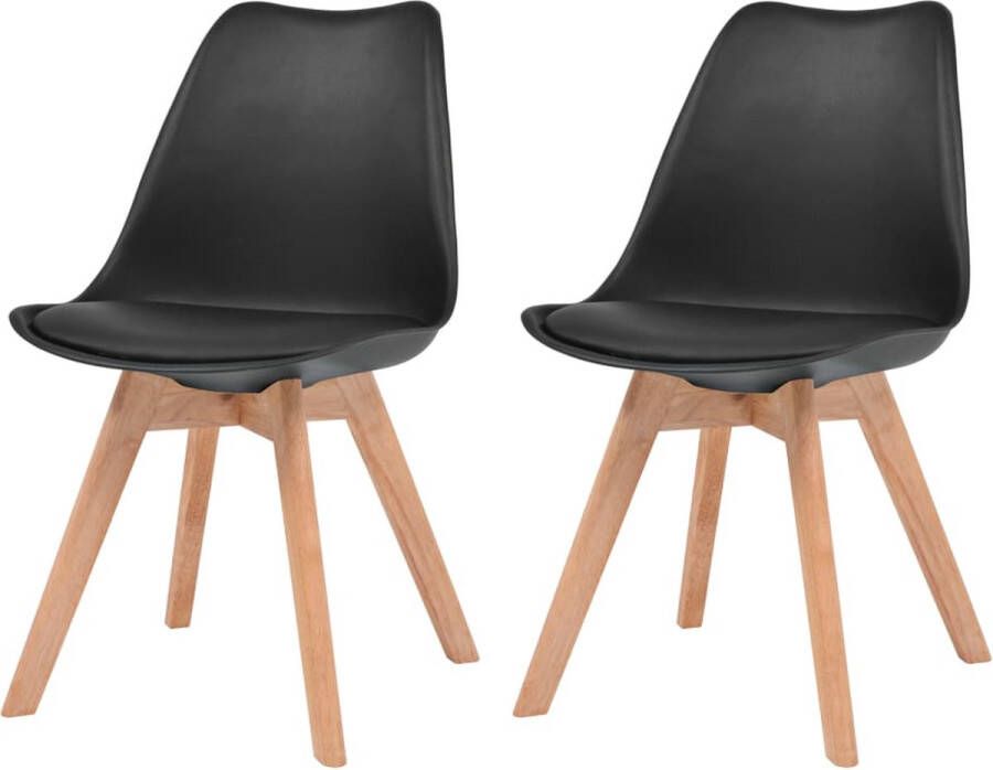 Prolenta Premium Eetkamerstoelen 2 st kunstleer zwart Fauteuil Fauteuils