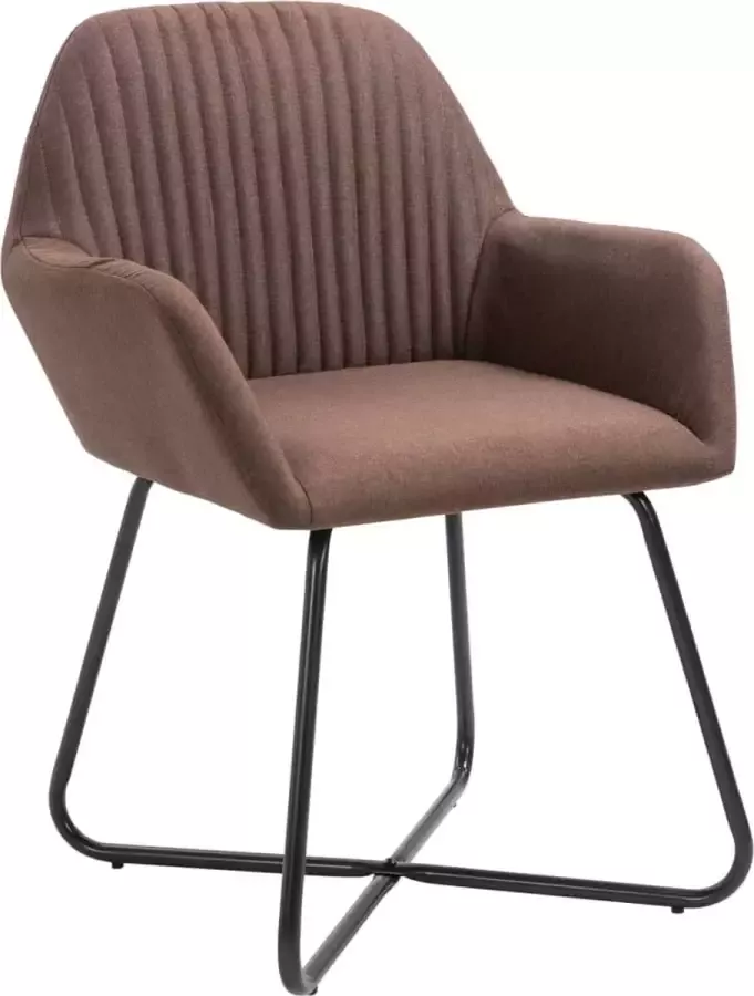 Prolenta Premium Eetkamerstoelen 2 st stof bruin Fauteuil Fauteuils